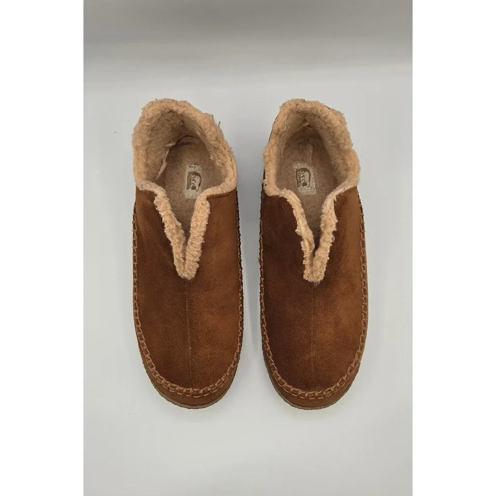 Sorel Manawan II Men's Slippers Size 11 Brown Suede Fleece Moccasin Slip On